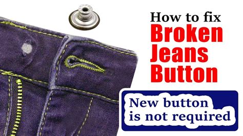 how to fix jean button|More.